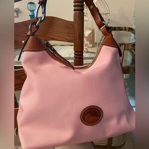 Dooney & Bourke Nylon with Leather Trim Large Pink Erica Shoulder Bag.